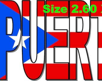 Puerto Rico Sticker Flag Decal Puerto Rican Letters Car Sticker Laptop Window B