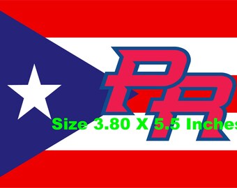 Puerto Rico Flag Sticker Decal, Bandera  de Puerto Rico, Puerto Rican Decal, Size 3.80 X 5.5 Inches