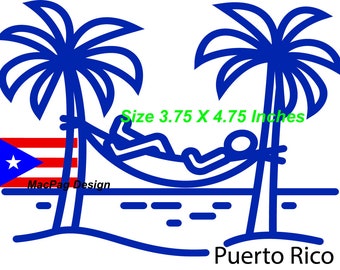 Puerto Rico Flag Sticker Decal, Bandera  de Puerto Rico, Relaxing Beach , Boricua, Puerto Rican, Boricua Style