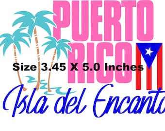 Puerto Rico Flag Sticker Decal, Bandera  de Puerto Rico, Puerto Rican Decal, Size 3.45 X 5.0 Inches