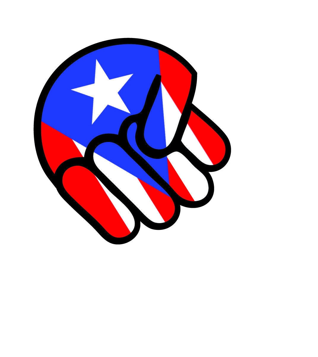 PR Puerto Rican Decal Sticker Boricua Puerto Rico Flag JDM Shocker Hand sticker Import Drift Car Bandera Puerto Rico