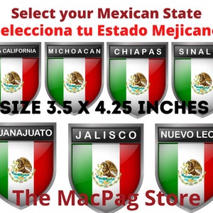 Mexico Flag Sticker Decal, Mexican Flag , Bandera De Mexico, Mexico Flag