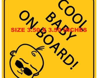 Baby on Board Sticker Decal,  Baby in CAR, Caution Baby On Board Sticker, Cool Baby