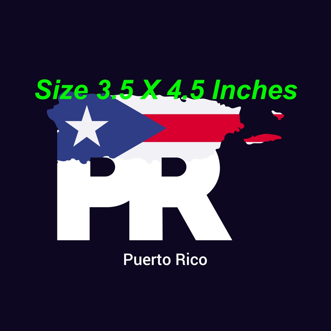Puerto Rico Flag Sticker Decal, Bandera De Puerto Rico, MAP Flag ...