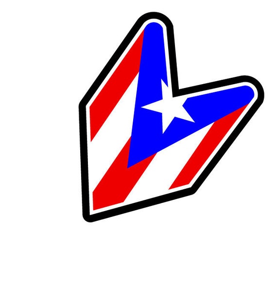 PR Puerto Rican Decal Sticker Boricua Puerto Rico Flag JDM Shocker Hand sticker Import Drift Car Bandera Puerto Rico