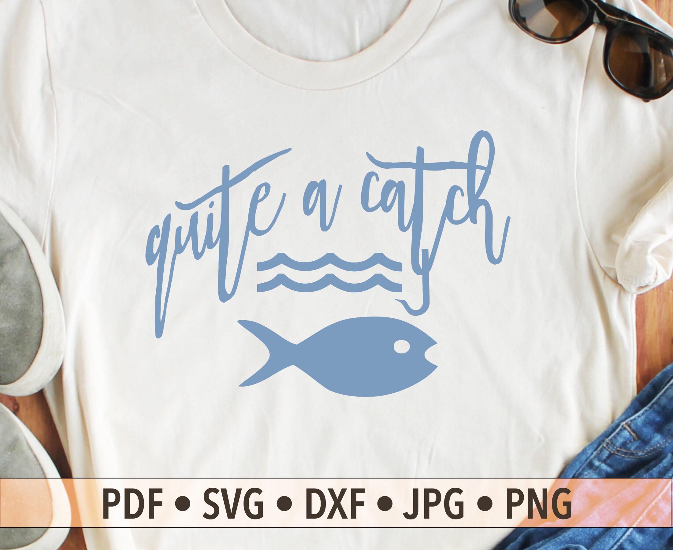 Quite a Catch Digital Download Fish SVG Cute Fish Art Beach Etsy