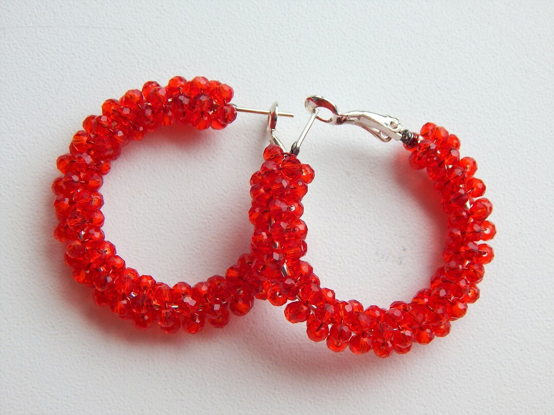 Seed Bead Tassel Earrings Large Floral Dangle Earrings Etsy