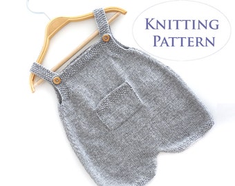 Baby Pocket Romper Knitting Pattern: 3-18 Months (PDF Pattern)