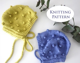 Baby Hat Knitting Pattern - PDF Knitting Pattern - Baby Bonnet -  Baby Gift - Newborn Gift