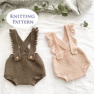 Baby Bloomers Pdf Knitting Pattern - Two strap versions - Instant Download - 5 different sizes - 0-18months