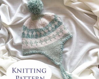 Ear Flap Beanie Knitting Pattern | Kids Winter Hat Pattern ( 2-12 years) - Instant Download