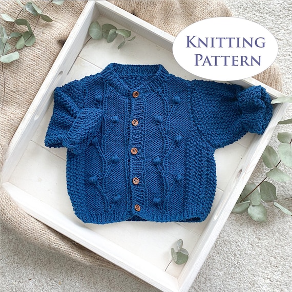 Baby Sweater Knitting Pattern: Knitted Cardigan, 3-18 Months