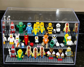 Customizable Minifigure Display Case: Building Brick Compatible
