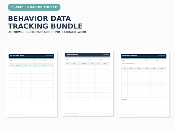 Behavior Data Collection Sheets for Special Education - 50 Form Tracking Bundle