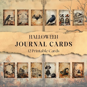 junk journal kit spooky ephemera printable, Halloween Junk Journa, Scrapbooking Embellishments,  Journal Cards,  Paper Craft, 11 x 8.5