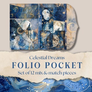 Celestial Dreams Junk Journal: Mix & Match Folio Pockets (Digital Download)