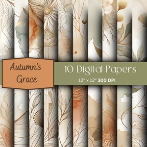 Fall Scrapbook Paper, Autumn Scrapbooking Paper, Printable Digital Download, 12x12 Design, Junk Journal, card making, paper crafts, 12x12