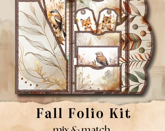 Fall Junk Journal Kit: Autumn Ephemera, Printable Collage (11x8.5, Digital Download)