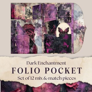 Dark Verzauberung Junk Journal Folio: 12-teilige Ephemera (11x8,5) (Digitaler Download)