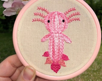 PDF Motif de broderie Axolotl dans un style amigurumi