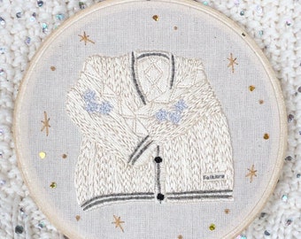 Taylors Cardigan PDF embroidery pattern. Step by step photo guide.