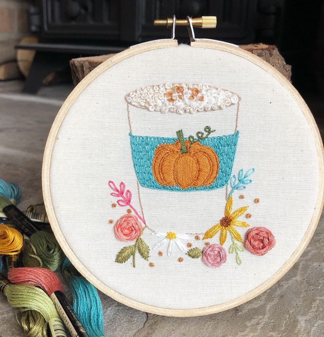Pumpkin Spice Pdf Embroidery Pattern - Etsy