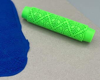 Victorian Baroque Scrollwork Filigree Repeating Pattern Texture Roller | Polymer Clay Fondant Cookie Dough Tools | Earring & Jewelry Makers