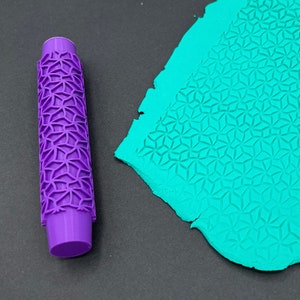 Abstract Starfish Repeating Pattern Texture Roller | Polymer Clay Fondant Cookie Dough Tools | Earring & Jewelry Makers | Floral Petal Star