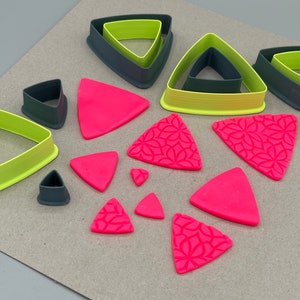 Set of 10 Rounded Triangle Shape Cookie Cutters | Polymer Clay Fondant Cutters Tools | Earring Jewelry Makers | Set 2