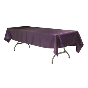 Satin Rectangular 60&quot;x120&quot; Tablecloth - Eggplant/Plum | Halloween Wedding Event Decor | Tablecloth Decorations