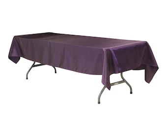 Satin Rectangular 60"x120" Tablecloth - Eggplant/Plum | Halloween Wedding Event Decor | Tablecloth Decorations