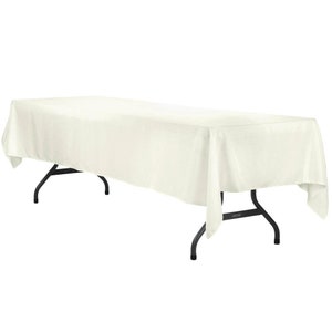Economy Polyester Tablecloth 60&quot;x120&quot; Rectangular - Ivory | Halloween Wedding Event Decor | Tablecloth Decorations