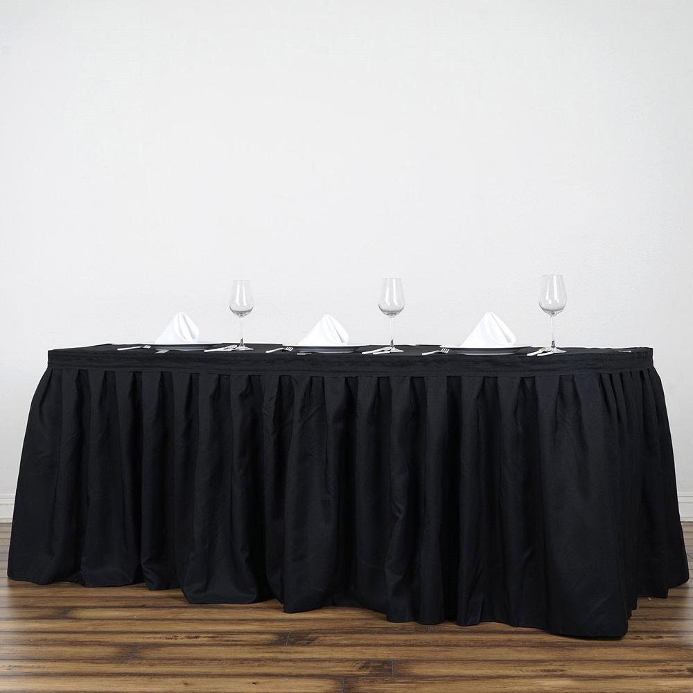 21FT Pleated Polyester Table Skirt Black Halloween Wedding Event Decor Tablecloth Decorations Etsy Canada
