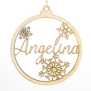 Wooden pendant Christmas ball can be personalized with name image 5