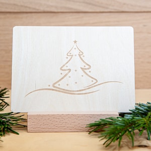 Holzpostkarte "Tanne zwei" - Weihnachtskarte