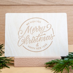 Holzpostkarte "Merry Christmas" - Weihnachtskarte