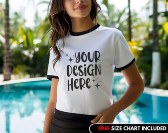 Next Level 3604 Mockup: Unisex Ringer T-Shirt Mock (PNG)