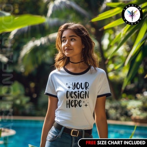 Next Level 3604 Mockup: Unisex Ringer T-Shirt Mock (PNG)