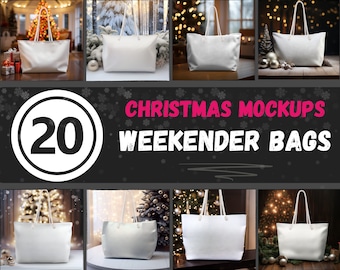 Weekender Bag Mockup Bundle: Tote & Rope Handle (Digital Files)