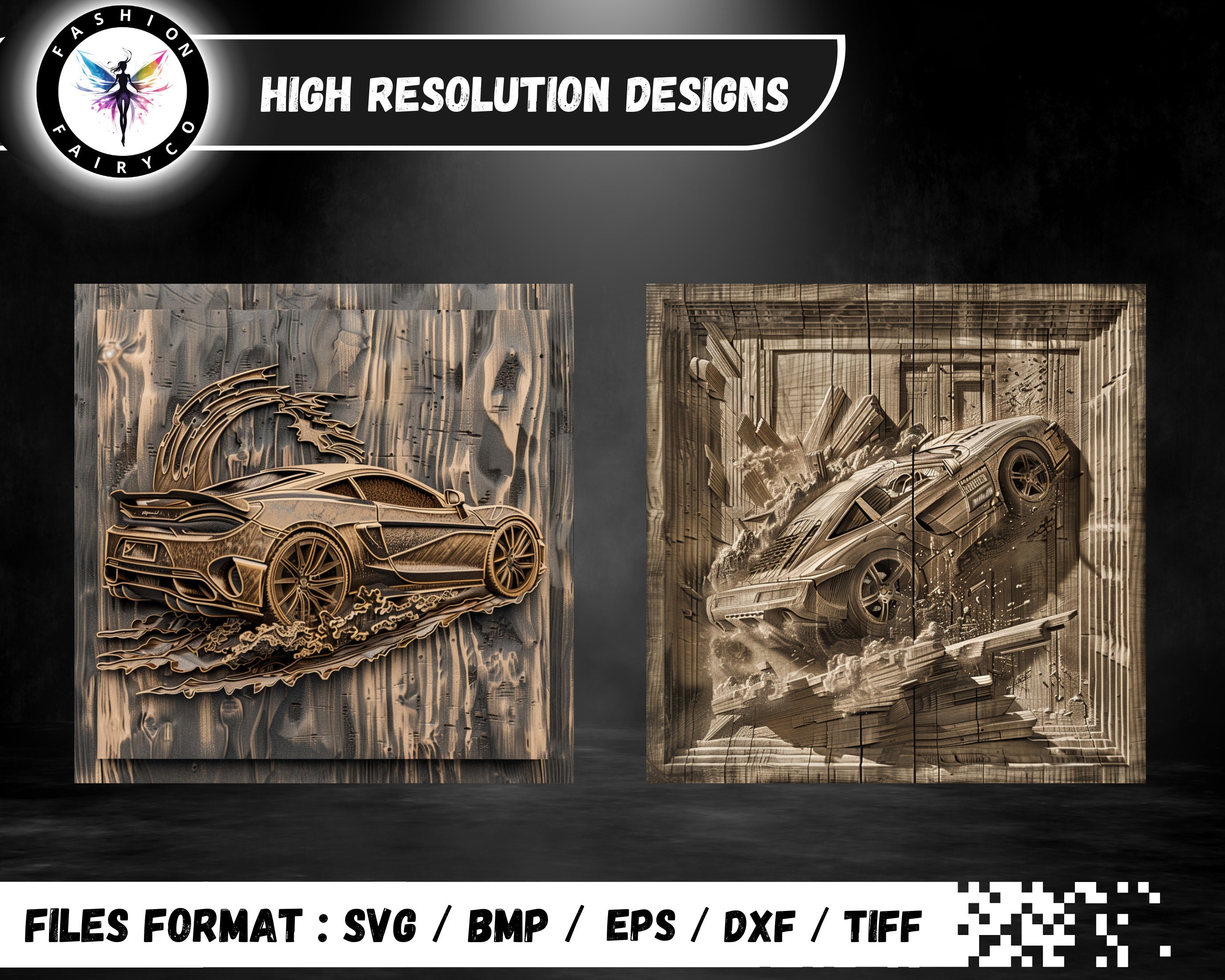 Car 3D Illusion Laser Engraving Bundle (digital) : Muscle & Exotic ...