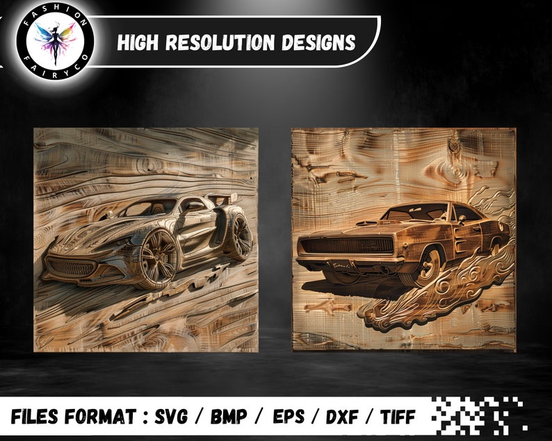 Car 3D Illusion Laser Engraving Bundle (digital) : Muscle & Exotic ...