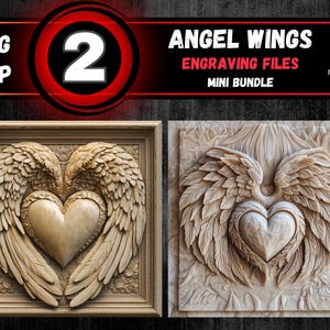 Paquete de grabado láser con ilusión 3D de alas de ángel, archivos de grabado de homenaje, diseño de Laserburn "En memoria amorosa", diseño de Lightburn "Después de la muerte"