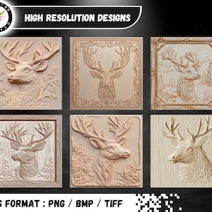 Deer 3D Illusion Laser Engraving Bundle, Deer Antler Files, Deer Laser ...