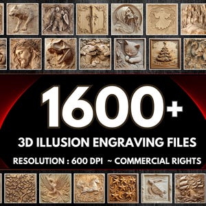 Lot complet de gravure laser illusion 3D, accès à vie par brûlure par la lumière, gravure laser de dragon, gravure laser de Jésus, ensemble de la boutique