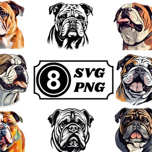 Arquivo SVG Cricut de Bull Dog | Bulldog PNG Imprimir arquivo sob demanda | Buldogue SVG