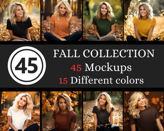 Bella Canvas 3001 Fall Mockup Bundle: Halloween Colors (Digital Download)