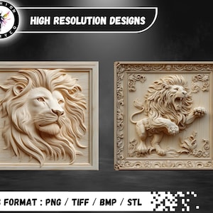Lion 3D illusion Laser Engraving Files & CNC Relief (STL) (Digital Download) image 5