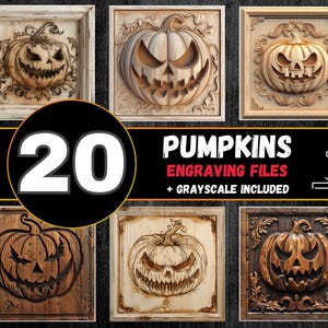 Paquete de grabado láser con ilusión 3D de calabaza, quema de luz de calabaza de Halloween, grabado láser de Halloween png, quema de láser de calabaza, decoración de Halloween