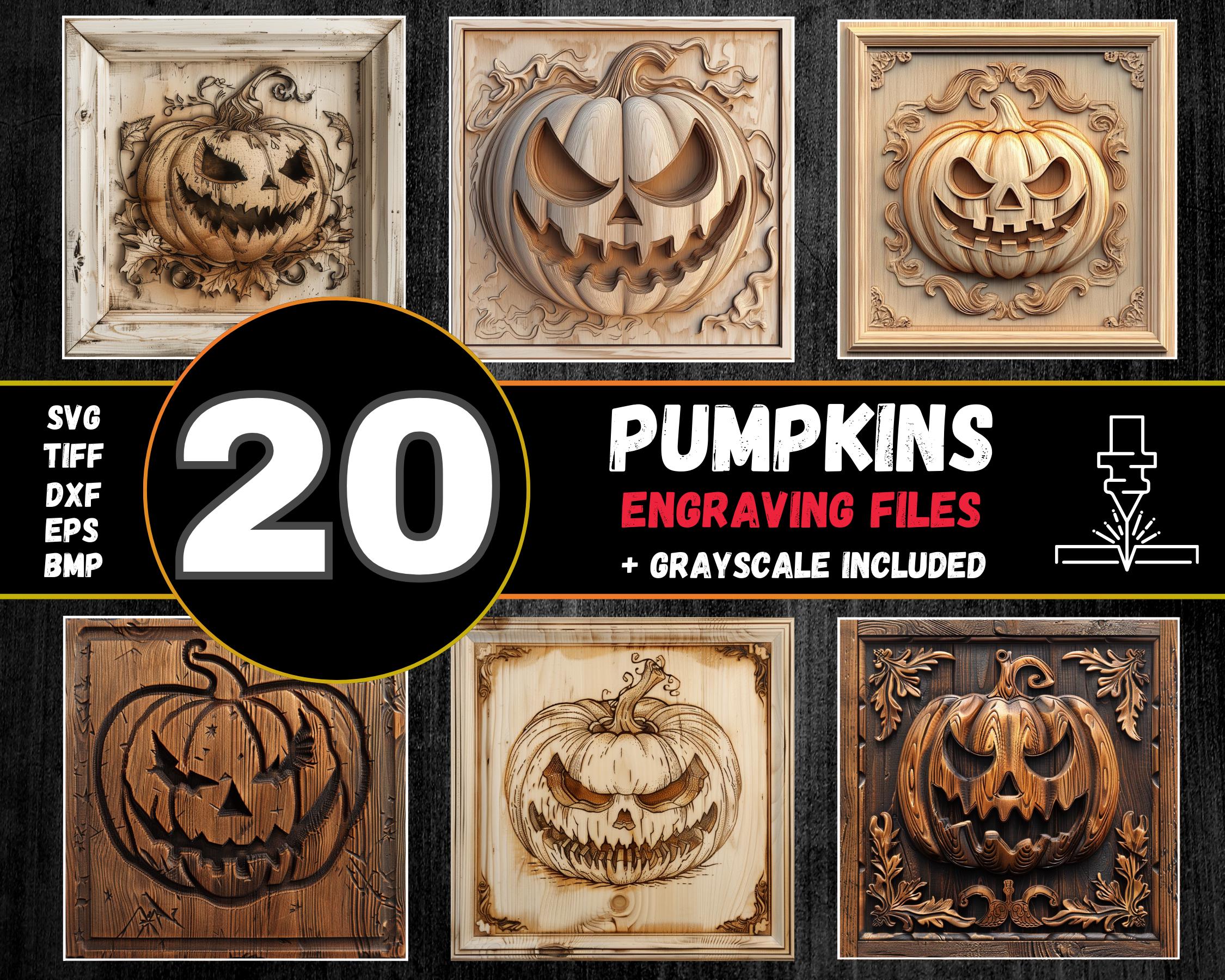 Lot de 3D illusion de citrouille, gravure laser citrouille d'Halloween, gravure laser Halloween png, gravure laser citrouille, décoration d'Halloween