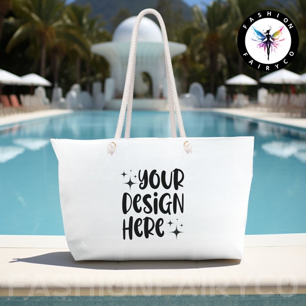 Weekender Bag Mock Up AOP, Beach Weekender Mockup , Weekender Tote Bag, Weekender Bag Mock-Up, Rope Handle Bag Mockup, Tote Mock